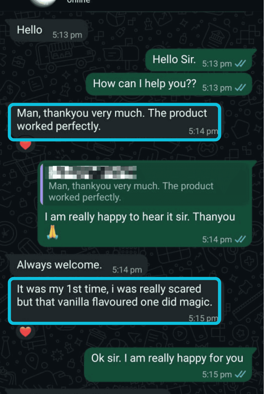 WhatsApp customer review 1 of 14